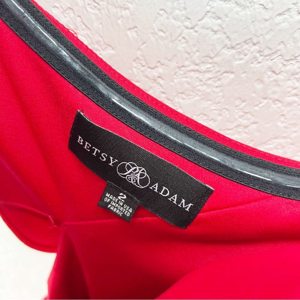 Red One-Shoulder Ruffle Evening Dress - Picture 3 of 7